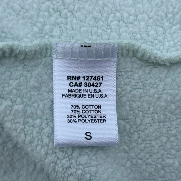 Wildfox Essentials mint green white blocked marquis zip hoodie sweater S small - Picture 9 of 12